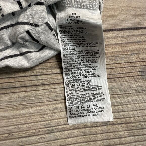 Nike Romper Baby Size 6 Months Gray Black Striped Short Sleeve - Picture 4 of 5